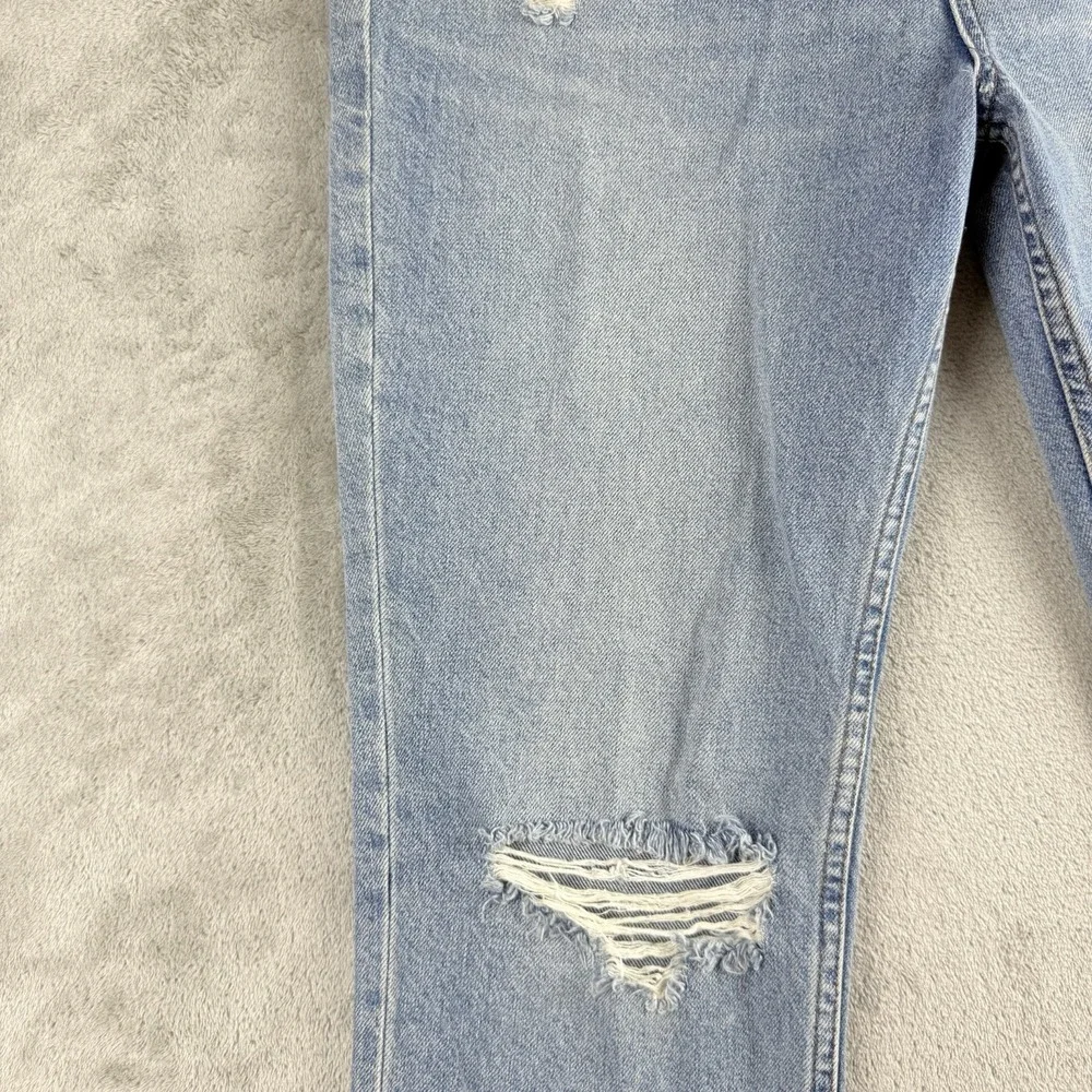 We The Free Light Blue Distressed Straight Leg Jeans